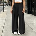 thumbnail image 2 of Enjoytime Baggy Wide Leg Pants Woman Elastic Waist Casual Sweatpants Solid Color Loose Lounge Pants with Pockets, 2 of 8