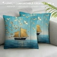 thumbnail image 3 of Creowell Feather and Yellow Tree Plush Pillowcase 1 Piece for Home Decor White, 3 of 5
