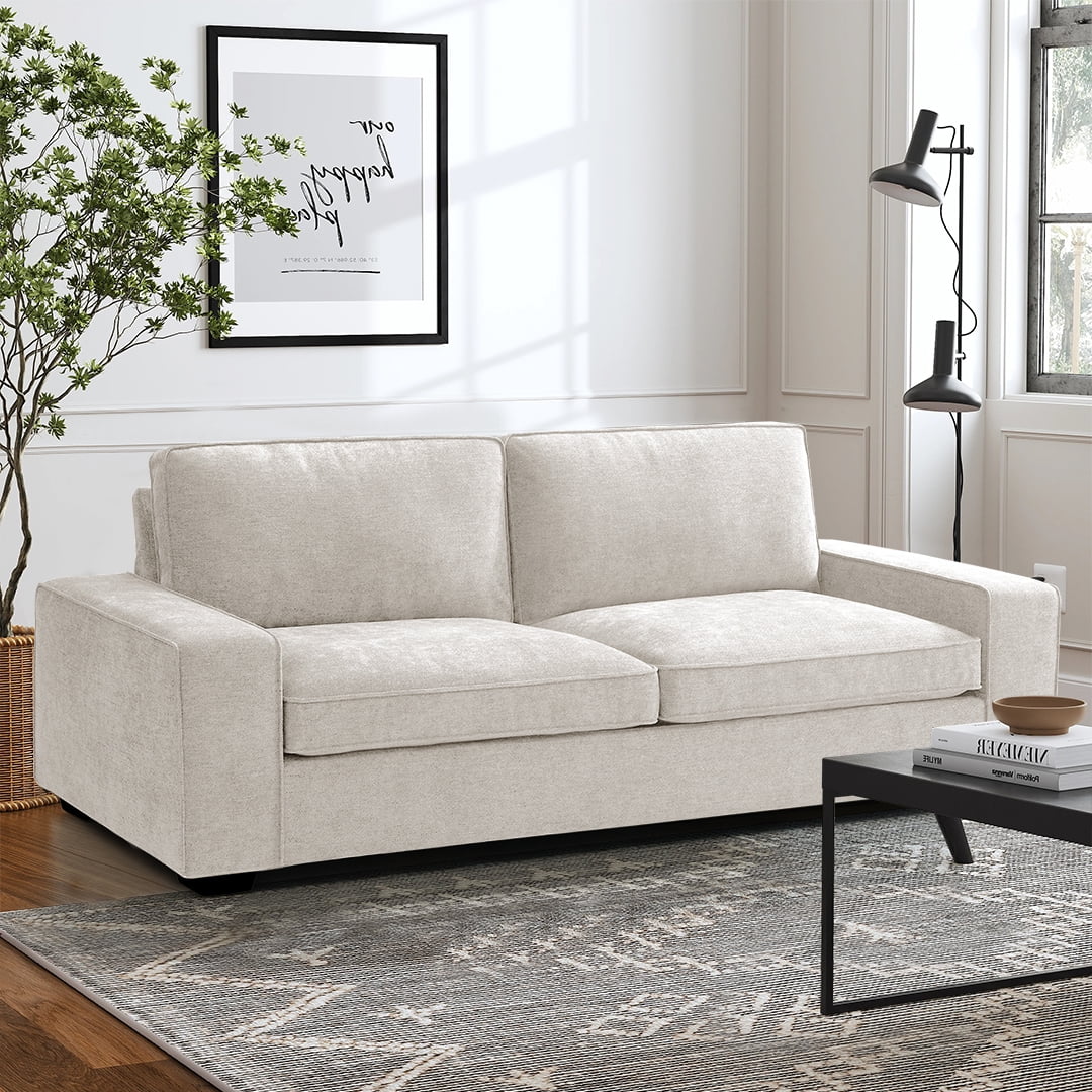 Modern 88.97'' Upholstered 3-Seater Sofa with Bottom Frame