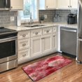 thumbnail image 5 of 39x20 Inch Non-Slip Floor Mat Hallway Runner Rug Entrance Floor Mat Runner for Kitchen and Living Room Red Watercolor Flowers, 5 of 8