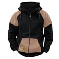 thumbnail image 1 of pstuiky camisetas de manga larga para hombre, Sudadera informal con cremallera y retazos para hombre, ropa de trabajo a la moda, sudadera con capucha, blusa deportiva para entrenamiento xxl, 1 of 4