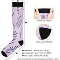 thumbnail image 3 of GZHJMY Lavender Compression Socks, Women Men Long Stocking (20-30mmHg), Travel Knee High Stockings for Athletic Sports,Running,Cycling,Nursing, 3 of 7