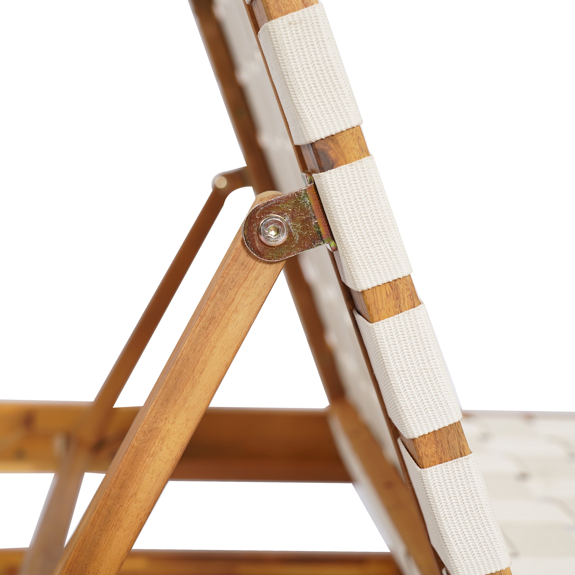 Christopher Knight Home Outdoor Wood Chaise Lounge Chair, Adjustable 4-Position Recliner with Rope Seat, White, Set of 2