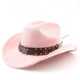 thumbnail image 2 of Western Styled Cowboy Hat with Curved Brim for Outdoor Travel and Riding Classic Country Accessory for Casual Everyday Use, 2 of 3