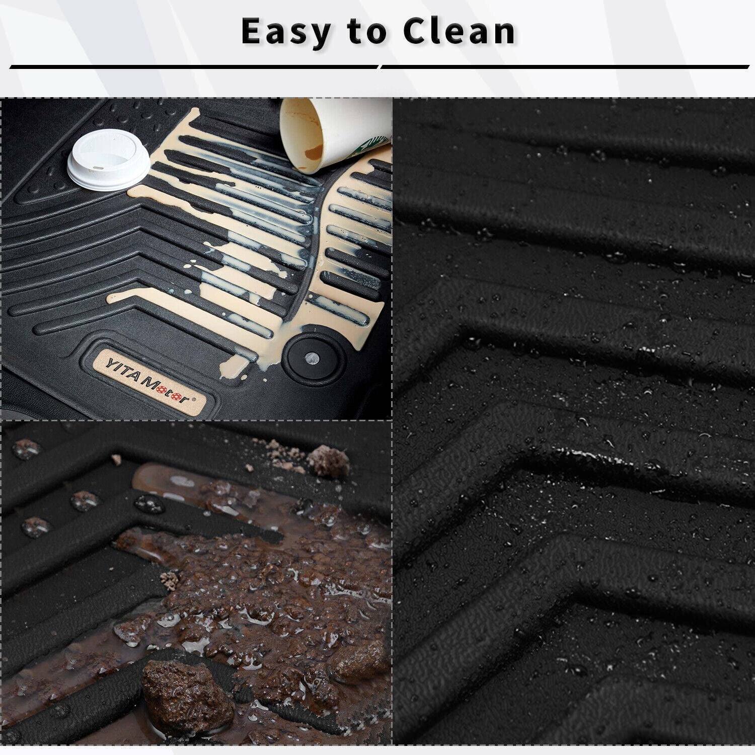 RVNI Floor Mats 3 Row for 2008-2020 Grand Caravan / 2008-2016 Town Custom Floor Liners 1st & 2nd 3rd