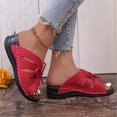 thumbnail image 5 of Wide Sandals for Women,Womens Wedge Sandals,Summer Slippers for Women,Women's Sandals,Walking Sandals Women,Women's Solid Color Flat Bottomed Casual Beach Shoes, Sandals, Women's Shoes,Red,8.5, 5 of 6