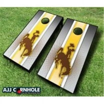 AJJCornhole 110-WyomingStriped Wyoming Cowboys Striped Theme Cornhole Set with Bags - 8 x 24 x 48 in.