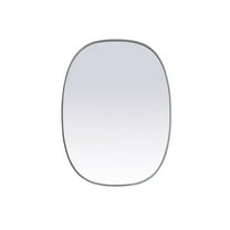 Elegant Decor Metal Frame Oval Mirror 30x40 Inch in Silver