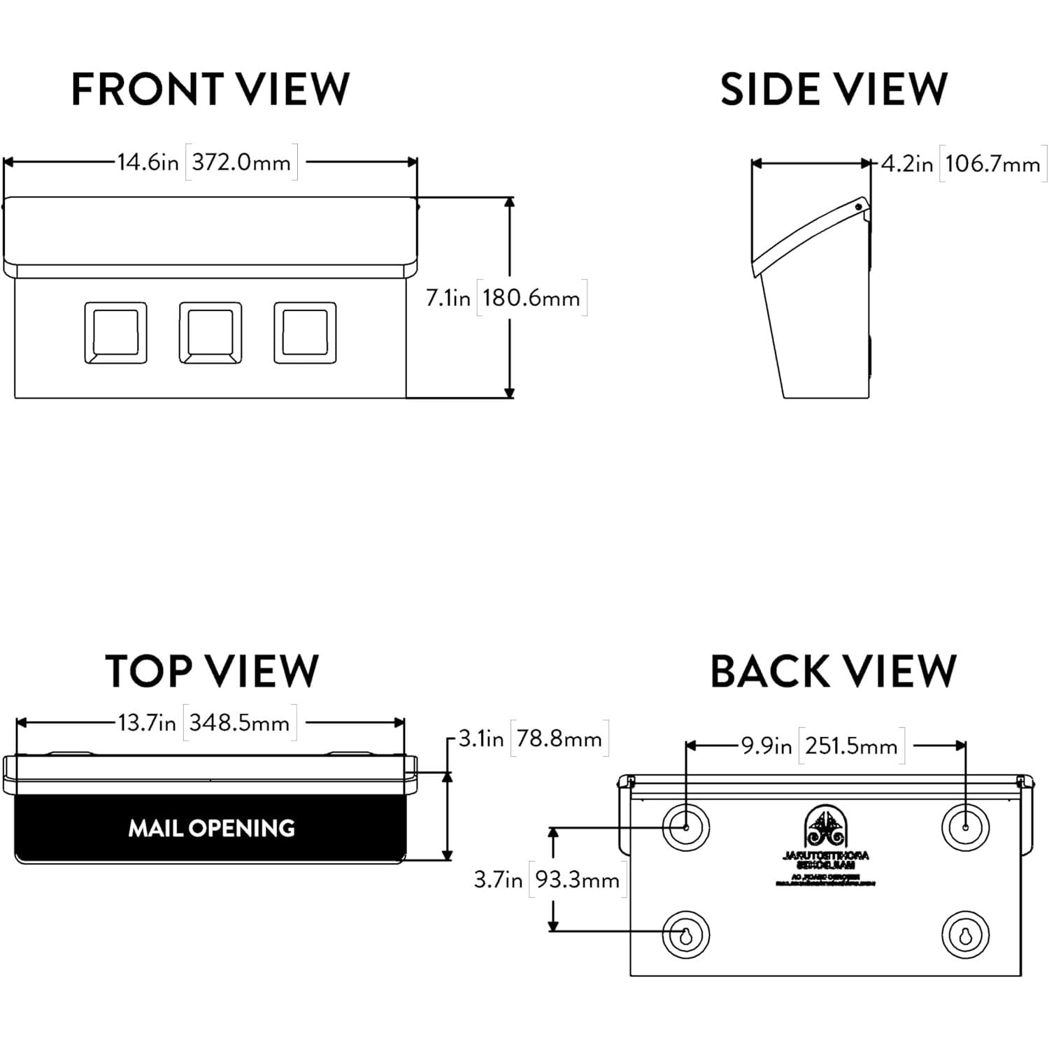 Architectural Mailboxes Wayland Galvanized Steel Wall Mount Mailbox, 2689W-10, White, Small Capacity