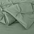 thumbnail image 6 of Chezmoi Collection Berlin Sage Green Pinch Pleat King Comforter Set, 3-Piece, Soft Pintuck, Lightweight All Season Microfiber Bedding, 6 of 9