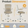 thumbnail image 2 of COOLHUT Home Office Chair with Flip-up Armrests for Standing Desk, Ergonomic Computer Office Desk Chair with Adjustable Foot Ring, Office Desk Chairs with Adjustab Lumbar Support, Khaki, 2 of 11
