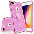 thumbnail image 2 of Apple iPhone 8 / iPhone 7 Case, Ring Kickstand Glitter Shock Proof Bling Case for Girls Women - Hot Pink, 2 of 5