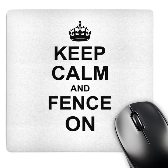 3dRose, Keep Calm and Fence on - carry on fencing - gift for fencers - sword fighting sport fun funny humor, MousePad