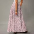 thumbnail image 4 of LWavelet Embossed Floral Maxi Skirt with Side Pockets Women Elegant Daily Casual Flowy Versatile Bottoms Pink L, 4 of 5