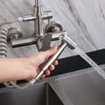 thumbnail image 3 of Wall Mount Kitchen Sink Faucet One Handle 2 Holes Mixer Tap Stainless Steel, 3 of 27