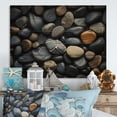 thumbnail image 2 of Designart "Patterns on the Rocky Beach V" Nautical & Beach Print on Natural Pine Wood, 2 of 5