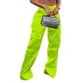 thumbnail image 2 of HXWCHs Plus Size Tummy Control Leggings Women's Casual Fashion Loose Fit Solid Color Trousers with Functional Zipper Pockets for Everyday Comfort and Style M Green, 2 of 5