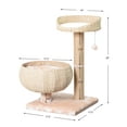 thumbnail image 2 of PetPals 29"H 2-Lvl Cat Tree with Handwoven Basket Beds, Sisal Scratching Post, Washable Cushion, 2 of 7