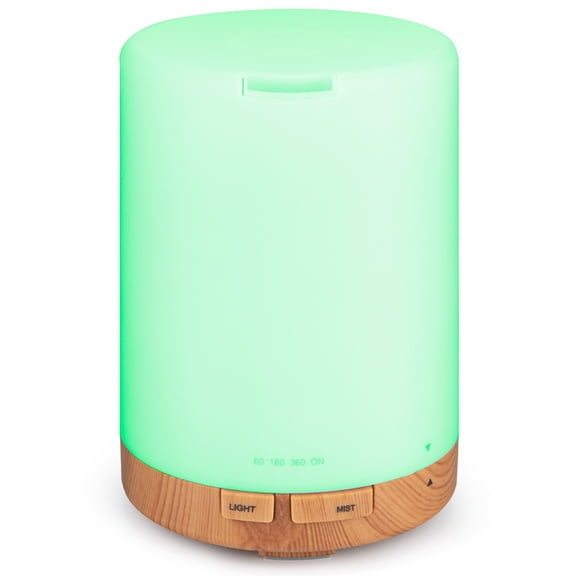 YiBai Green Humidifiers for Bedroom, Oil Diffuser, Quiet Humidifier, Natural Home Aromatherapy Diffuser With 7 LED Color Changing Lights #.1585