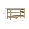 thumbnail image 4 of Light Oak 2-Shelf Rectangle Storage Bench, 4 of 6