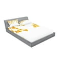 thumbnail image 2 of Ambesonne Fall Fitted Sheet & Pillow Sham Set, Blooming Flowers Garden, Queen, Yellow Brown, 2 of 2