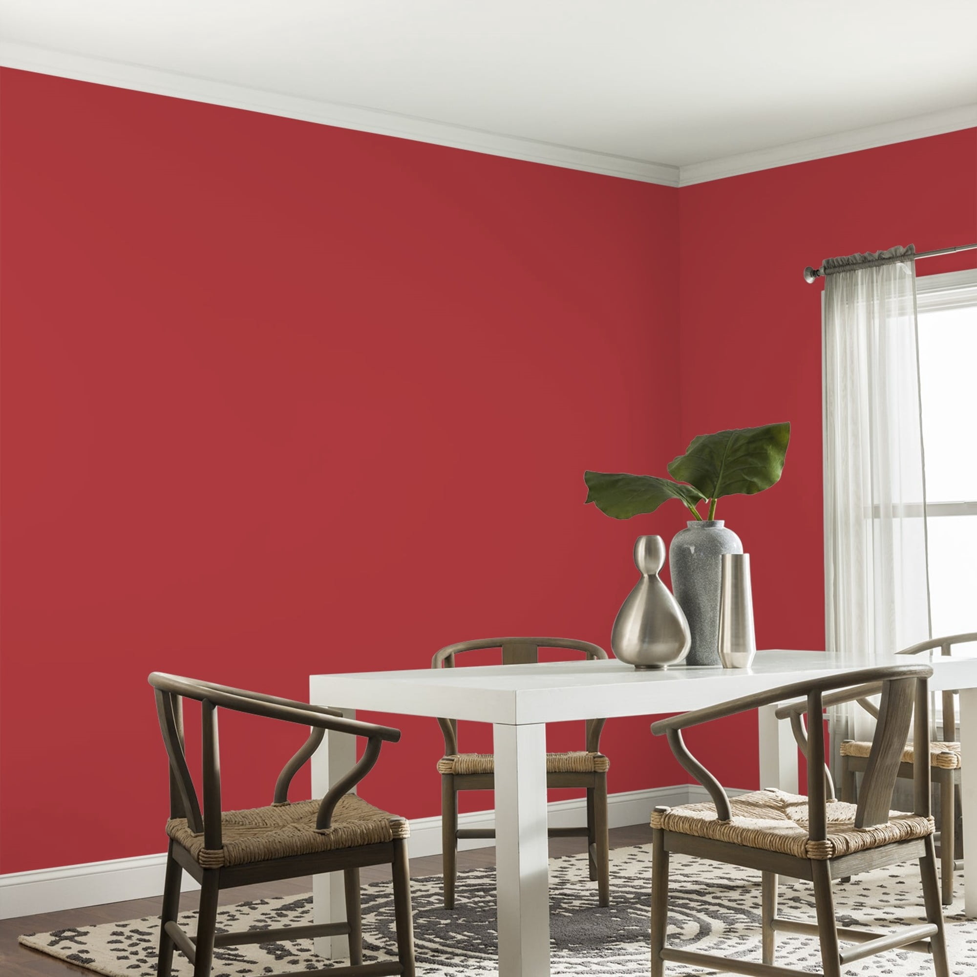 Glidden One Coat Red Gumball / Red Eggshell Interior Paint with Primer, 1 Gallon
