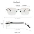 thumbnail image 4 of LifeArt Pure Titanium Frame Glasses/Blue Light Blocking Reading Glasses, Reduce Eyestrain, Stylish for Men and Women(Black,+2.00 Magnification), 4 of 5