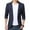 Blue, variant on SWSMCLT Men's Long Sleeved Blazer Split Formal Slim Fit Business Casual Suit Jacket Suit Separate Black 38