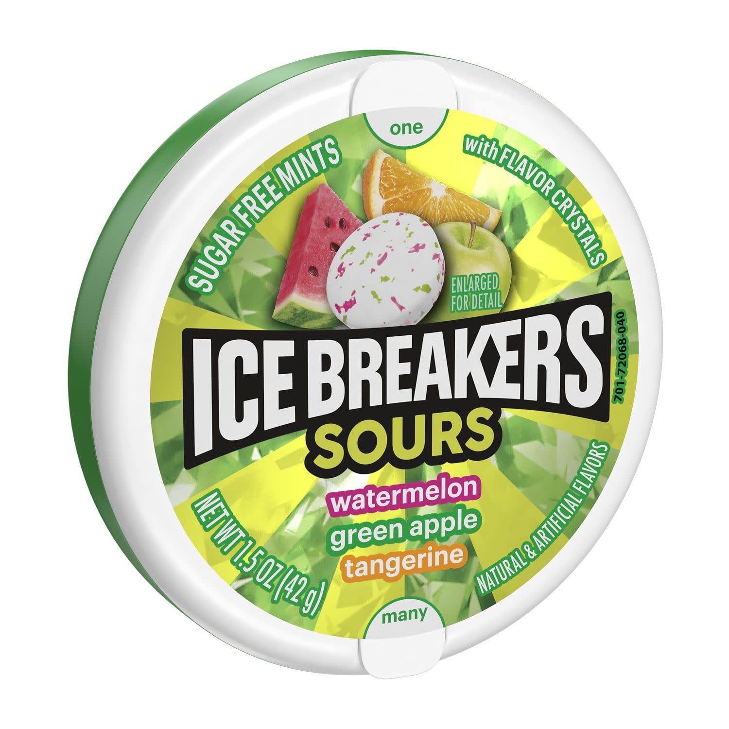 (2 pack) Ice Breakers Sours Assorted Fruit Flavored Sugar Free Mints, Puck 1.5 oz
