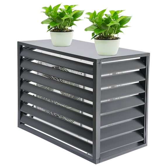 TFCFL Grey 110*60*80cm Air Conditioner Fence Screen Rectangular Aluminum Alloy Air Conditioner Privacy Screen
