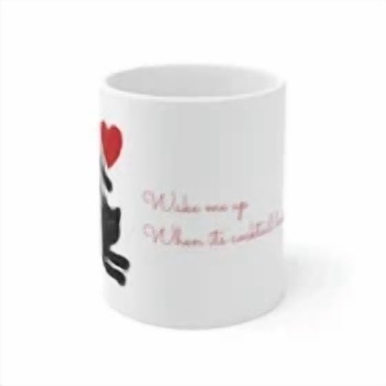 Wake Me Up When Its Cocktail Hour Ceramic Mug Cat