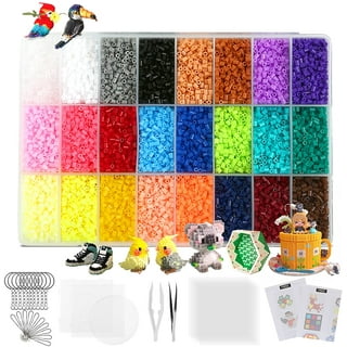 Fuse Beads Kit - 15 Colors Fuse Beads Craft Set for Kids- 5MM Fuse Beads  Set Including 1 Pegboards, Ironing Paper & Chain Accessories Iron Beads  Christmas Birthday Gift 