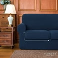 thumbnail image 6 of Subrtex 4-Piece Stretch Textured Grid Sofa Cover Slipcover,Separate Cushion Cover(Navy, Sofa), 6 of 8