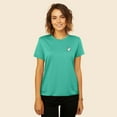 thumbnail image 3 of Dalix Heartly Ghost Embroidered Soft Cotton Short Sleeve T Shirt Womens in Teal M Medium, 3 of 5