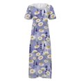 thumbnail image 2 of Viikei Plus Size Short Sleeve Dress for WomenO-Neck Print Daily Vintage Bohemian Maxi Dresses, 2 of 4