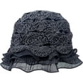 thumbnail image 5 of CoCopeaunts Women Straw Bucket Hat Hollow Breathable Fisherman Hat Lace Brim Bucket Cap Outdoor Travel Charming Bowler Capt, 5 of 8