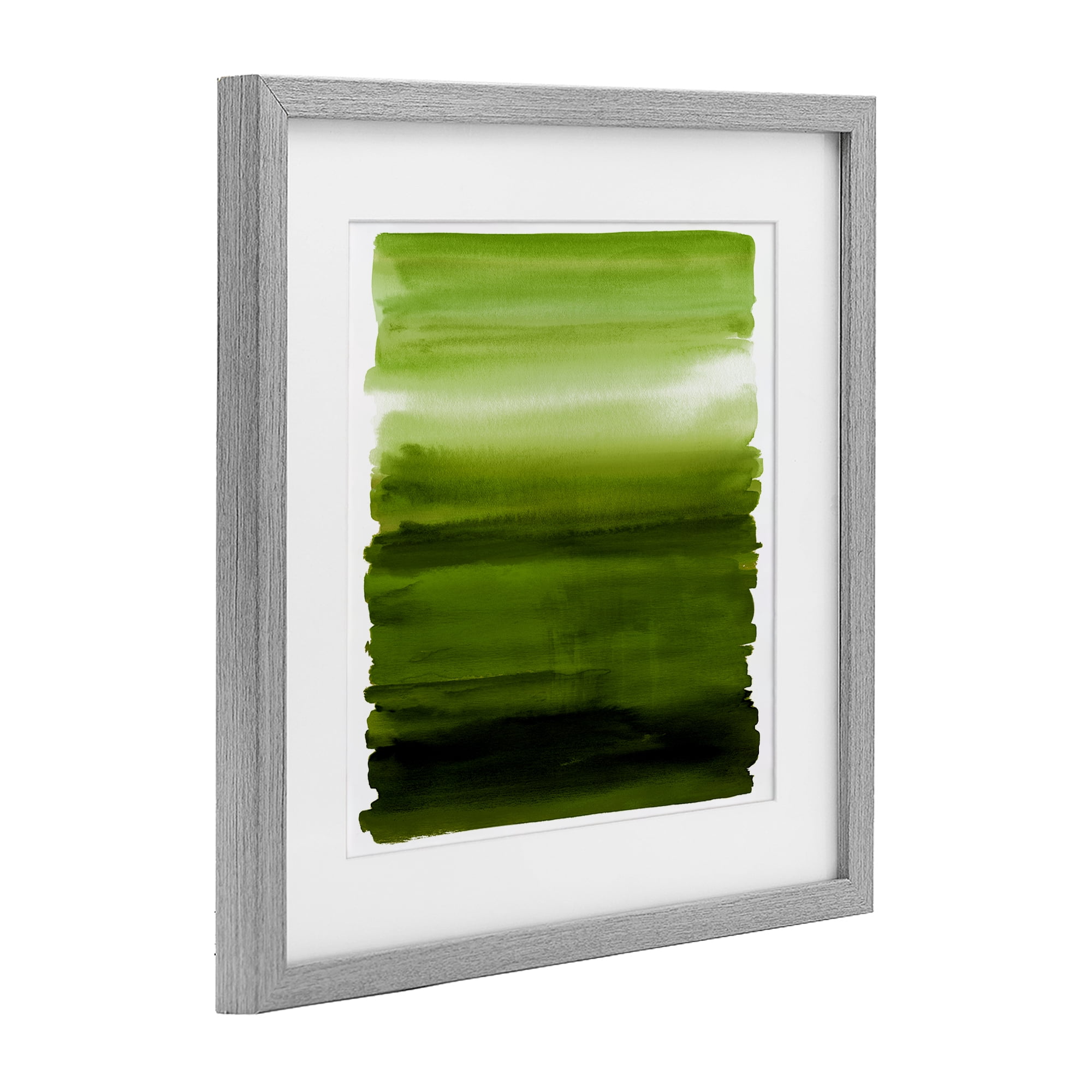 Stupell Industries Earthy Green Ombre Gray Framed Print Under Glass, design by Allie Corbin