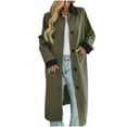 thumbnail image 4 of Roncen Women's Long Casual Jacket - Contrast Color Oversized Buttoned Pockets Long Coat - Denim Zip Up Outerwear with No Hood Long Sleeve Style, 4 of 8