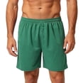 thumbnail image 2 of Bpyeka Men's Elastic Waist Athletic Training Shorts, Breathable Five Inch Bottoms for Soccer Basketball Running and Daily Fitness, XS-3XL, Green, 2 of 5