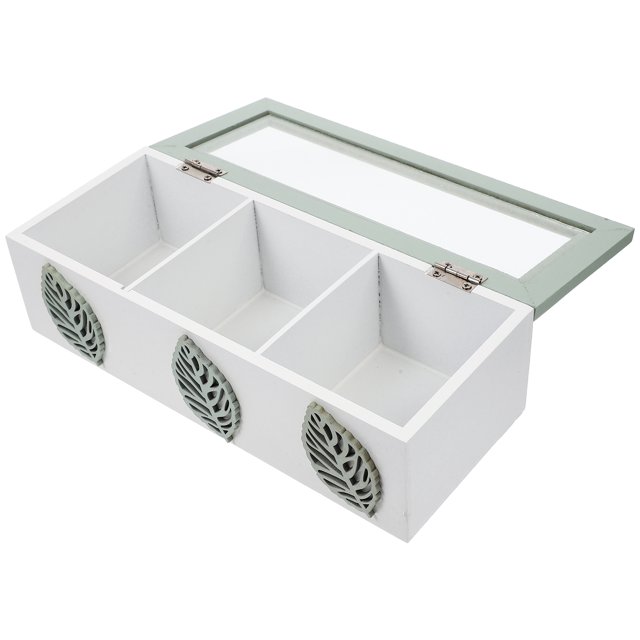 Wooden Tea Bag Storage Organizer Tea Bag Holder 3 Compartments Organizer