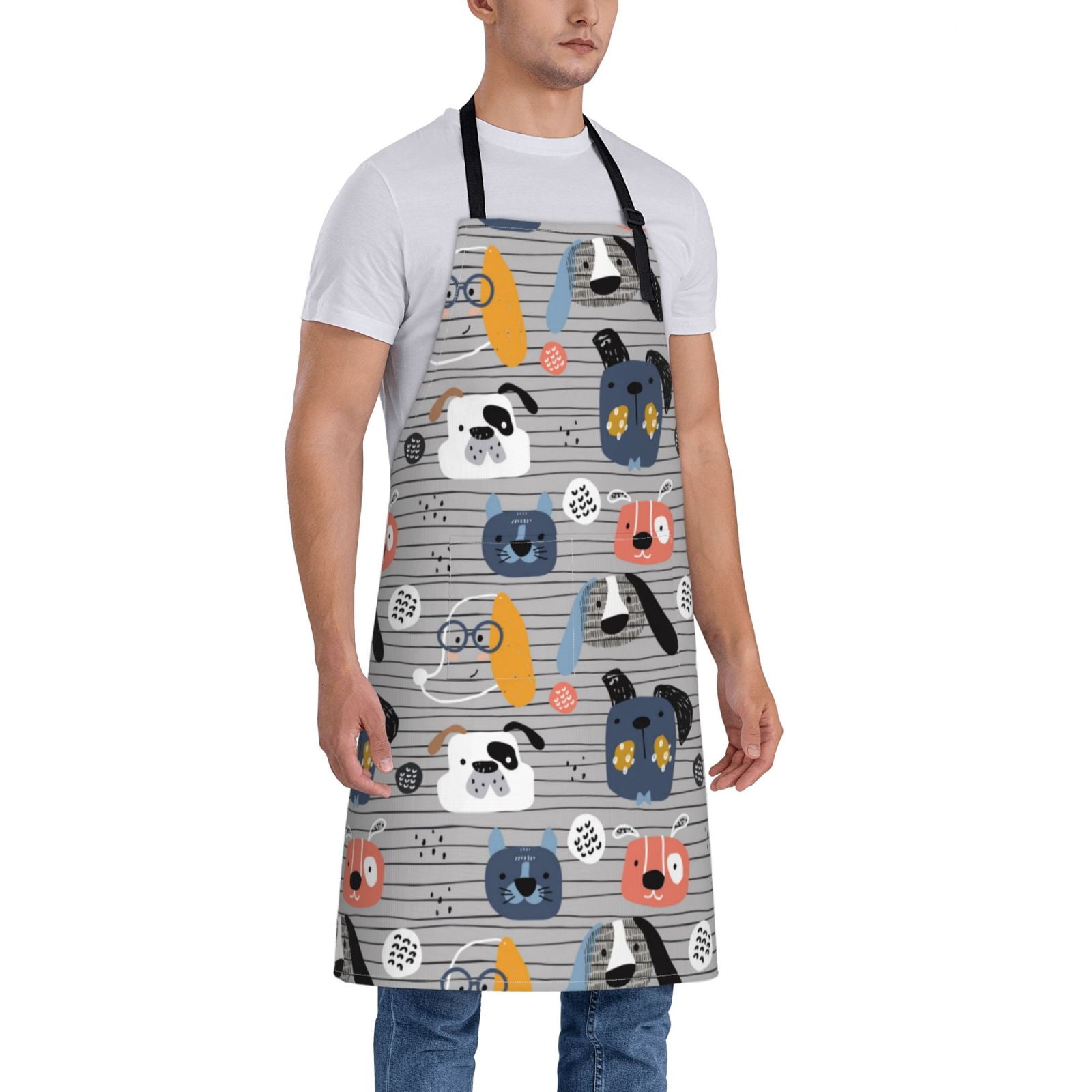 Kdxio Dog Apron with Pockets Adjustable Kitchen Aprons for Men Women Waterproof Aprons for Cooking,Drawing,Crafting, Baking Household Cleaning