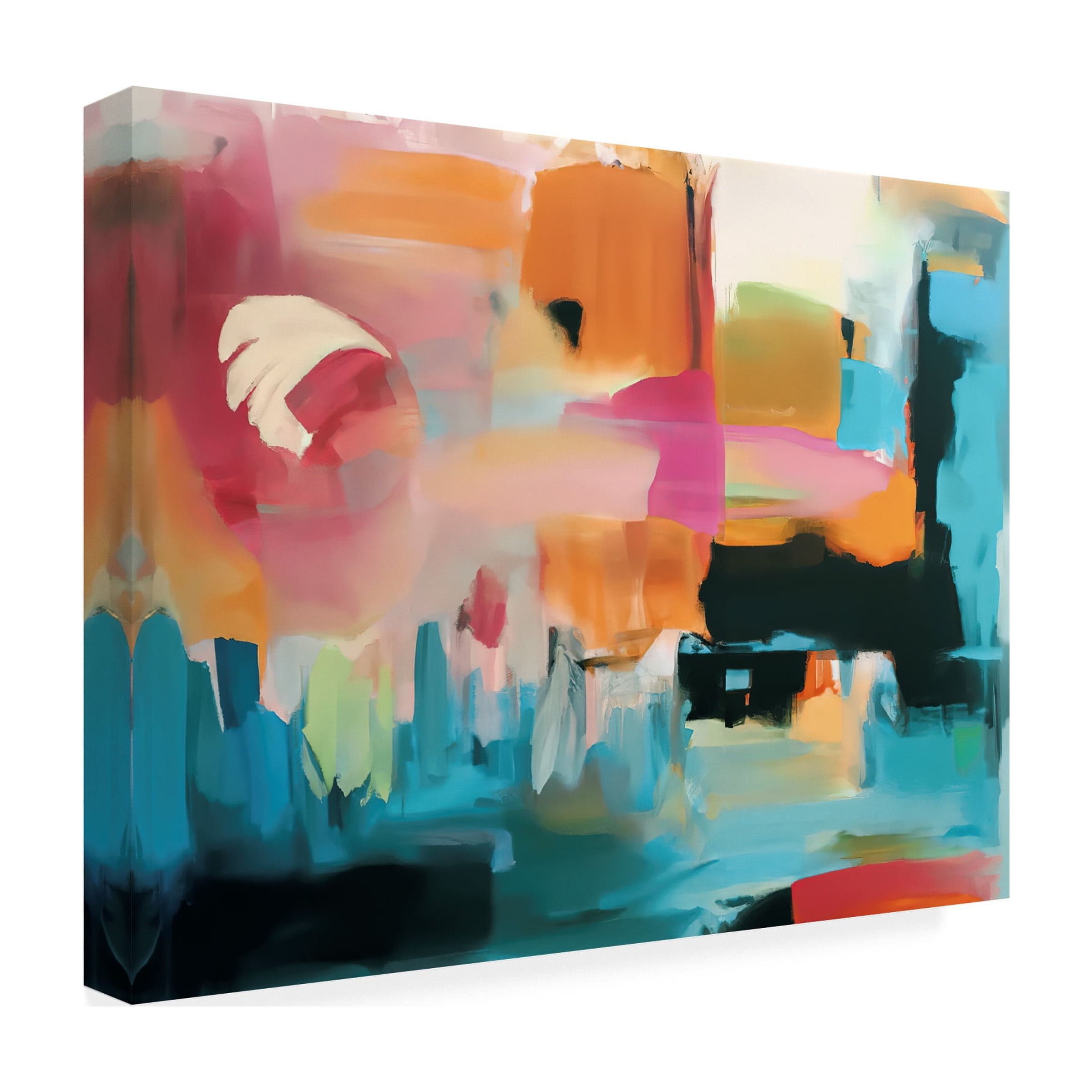 Canvas Wall Art - Tom Quartermaine 'Bold Colorful Abstract Painting' Wall Art for Living Room, Bedroom, or Office DÃ©cor by Trademark Fine Art - 24 x 18 Inches