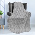 thumbnail image 4 of Abstract Soft Flannel Fleece Blanket, Monochrome Classic Curved Line Bands with Diagonal Swirls Optic Effects Graphic, Cozy Plush for Indoor and Outdoor Use, 70" x 90", Black White, by Ambesonne, 4 of 5