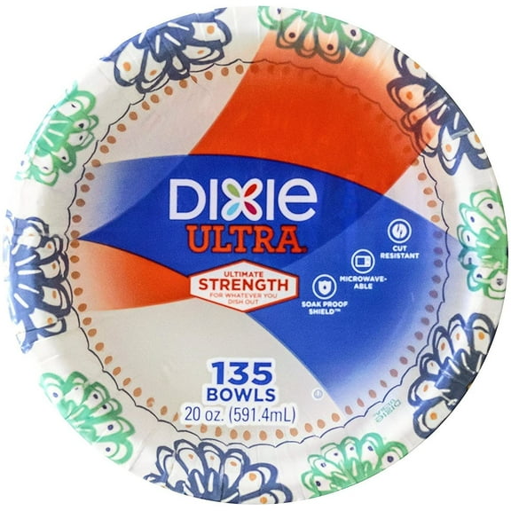 Dixie Ultra Paper Bowls, 20 oz, 135 Count