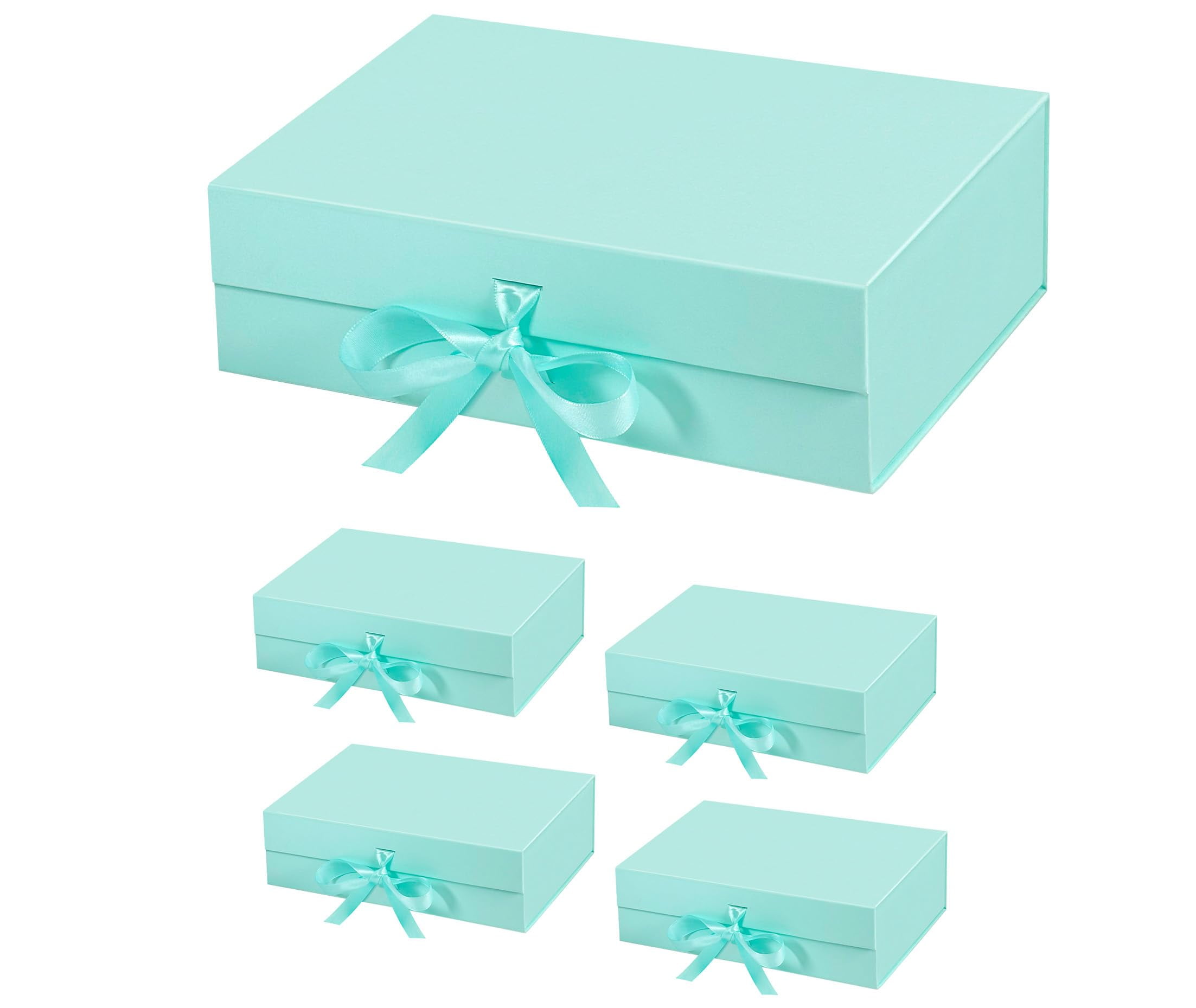 Blue Gift Box With Ribbon