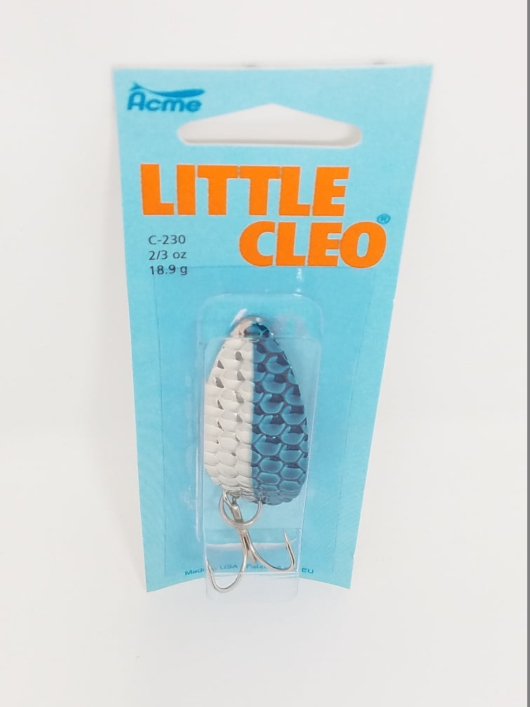 Acme Little Cleo Fishing Lure Spoon Hammered Chrome Blue 2/3 oz. 