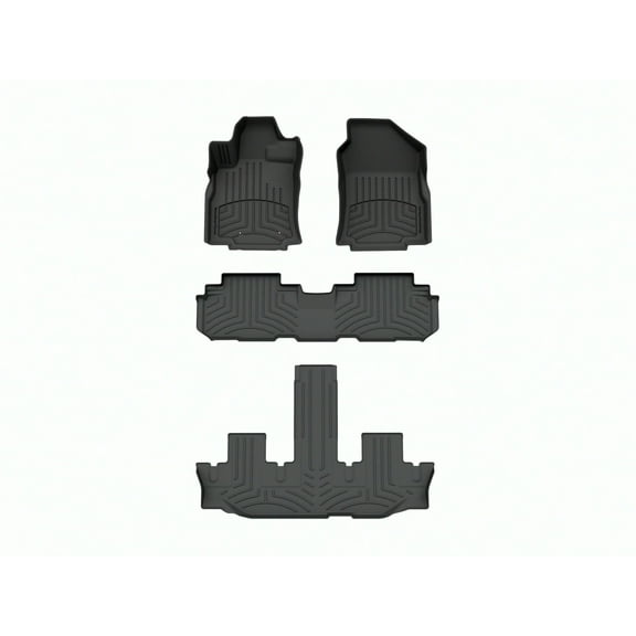 WeatherTech FloorLiner HP Custom Fit Floor Mats compatible with 2019-2026 Subaru Ascent - Complete Set (1st, 2nd, & 3rd Row), Black