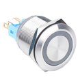 thumbnail image 2 of Momentáneo 22mm 12V Rojo/Azul LED Luz Pulsador Interruptor Acero Inoxidable Autobloqueo azul Baoblaze Interruptor de botón pulsador, 2 of 7