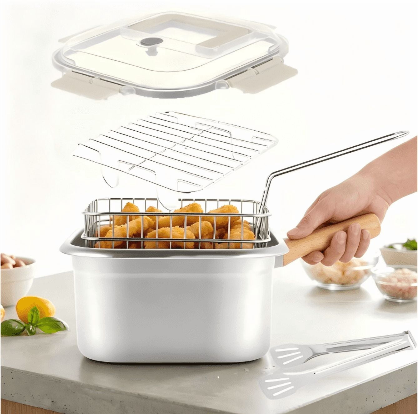 Farberware 2QT Stainless Steel Deep Fryer with Detachable Basket