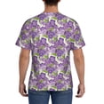thumbnail image 3 of Vsdgher Violets Flowers Print Men's Dry Fit Mesh Athletic Shirts Moisture Wicking Tennis T-Shirt Tops, 3 of 9